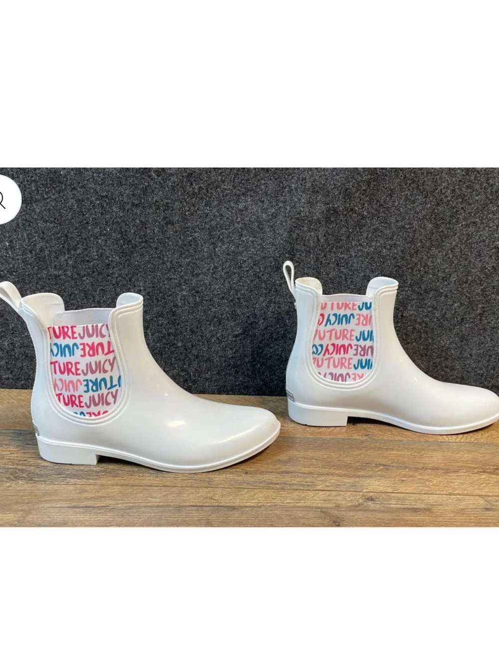 Juicy Couture Romance Ankle Rain Boots in WhiteSize 8 (UK 6, EU 39)